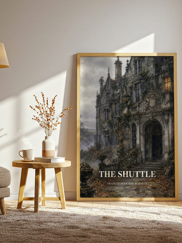 The Shuttle watercolour print in frame leaning in hallway – romance wall art