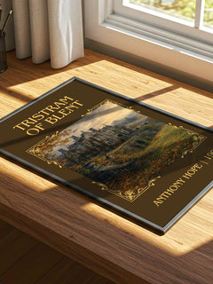 Tristram Of Blent Classic Book Art Print by Anthony Hope – print on a sunlit desk