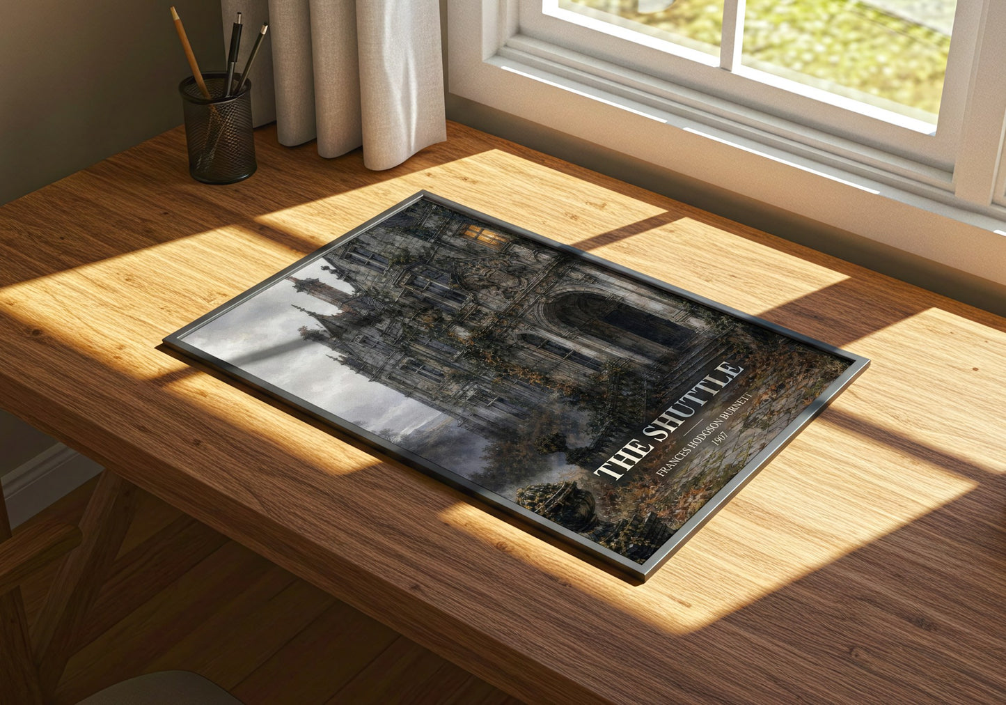 The Shuttle watercolour book poster framed on wall – romance wall art