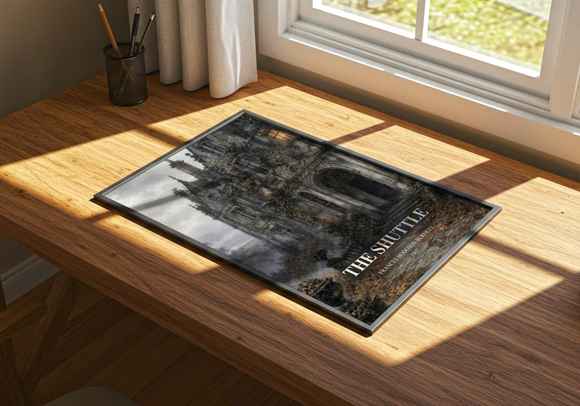 The Shuttle watercolour book poster framed on wall – romance wall art