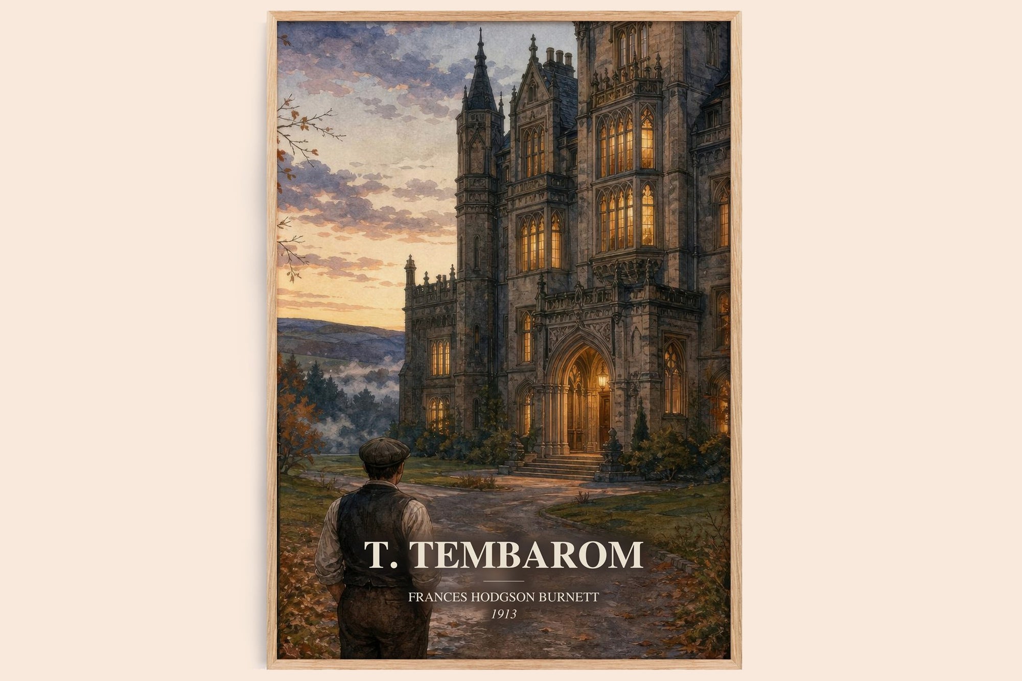T. Tembarom watercolour book poster by Frances Hodgson Burnett – framed literary art print