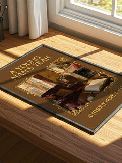A Young Man'S Year Classic Book Art Print by Anthony Hope – print on a sunlit desk