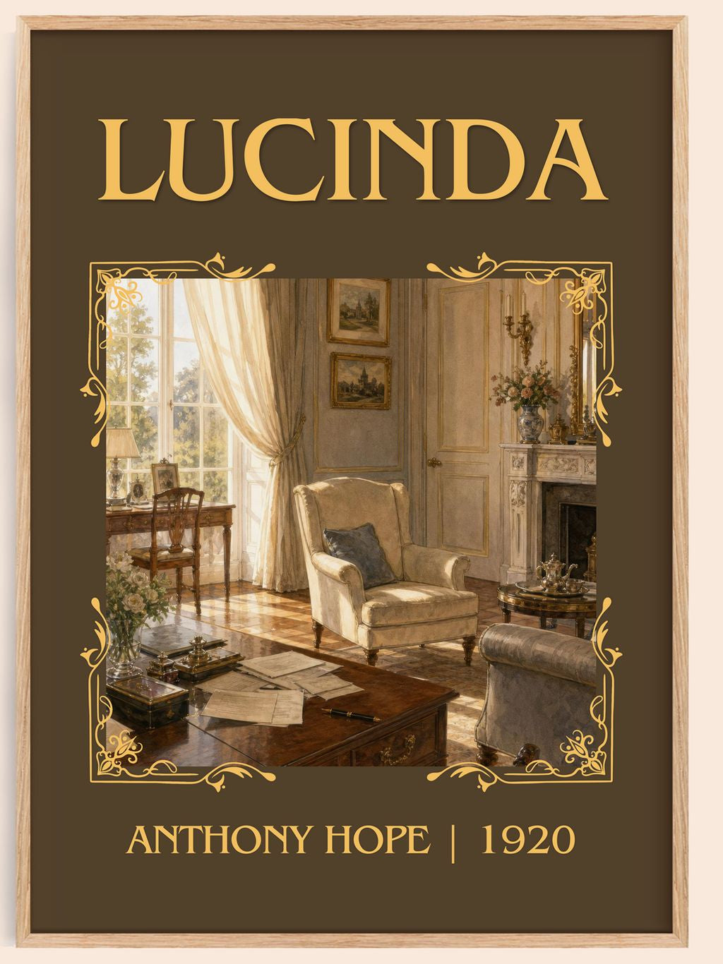 Lucinda Classic Book Art Print by Anthony Hope – book poster