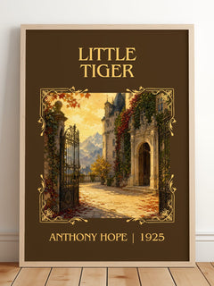 Little Tiger Classic Book Art Print by Anthony Hope – framed print leaning on a wooden floor