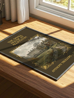 Small House At Allington Classic Book Art Print by Anthony Trollope – print on a sunlit desk
