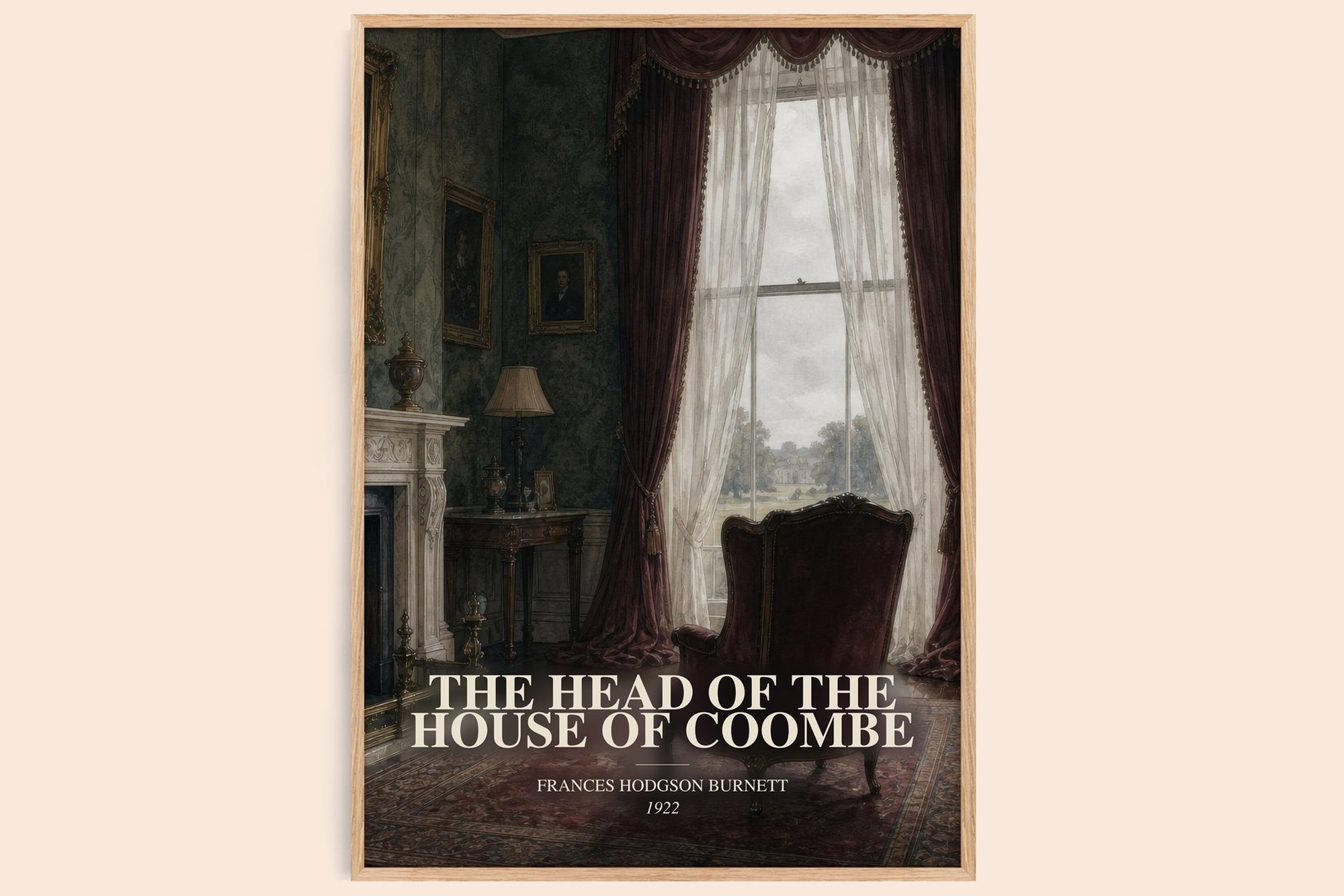 The Head Of The House Of Coombe watercolour book poster by Frances Hodgson Burnett – framed literary art print