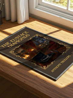 The Eustace Diamonds Classic Book Art Print by Anthony Trollope – print on a sunlit desk