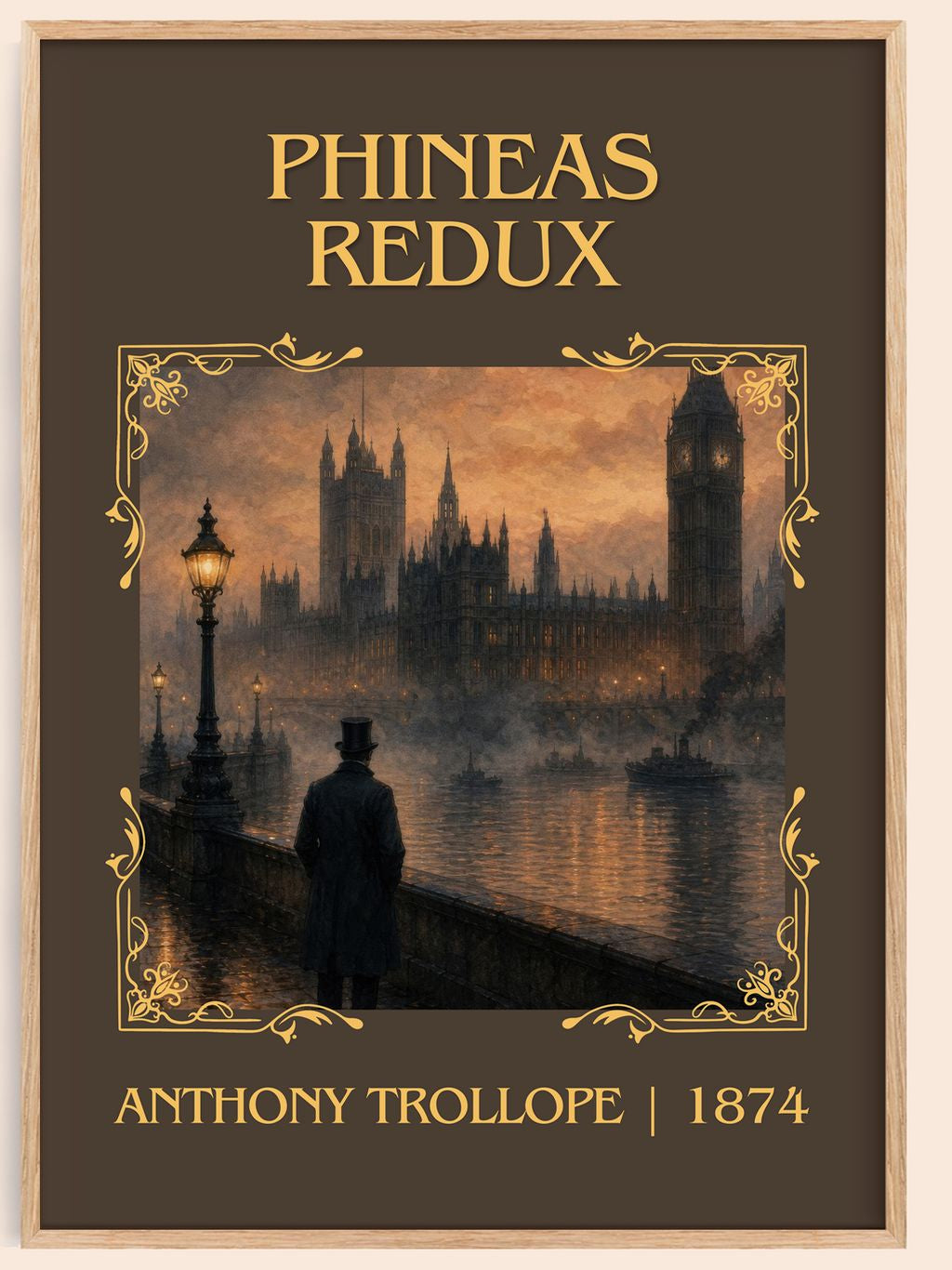 Phineas Redux Classic Book Art Print by Anthony Trollope – book poster
