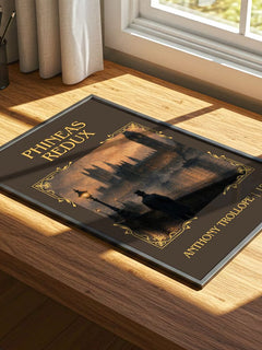 Phineas Redux Classic Book Art Print by Anthony Trollope – print on a sunlit desk