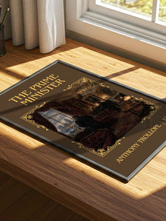 The Prime Minister Classic Book Art Print by Anthony Trollope – print on a sunlit desk
