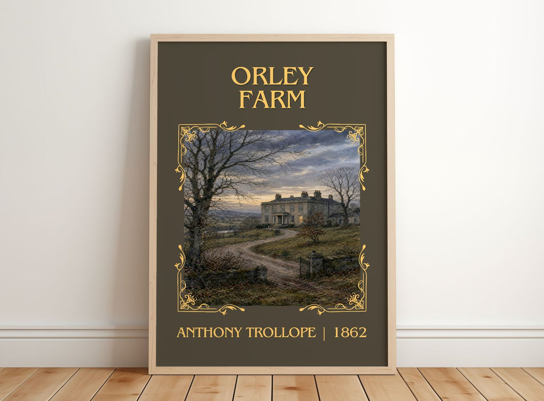 Orley Farm Classic Book Art Print by Anthony Trollope – framed print leaning on a wooden floor