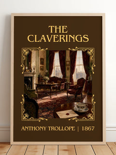 The Claverings Classic Book Art Print by Anthony Trollope – framed print leaning on a wooden floor