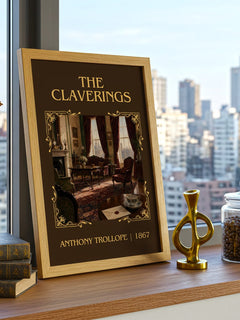 The Claverings Classic Book Art Print by Anthony Trollope – framed print on a city-view windowsill