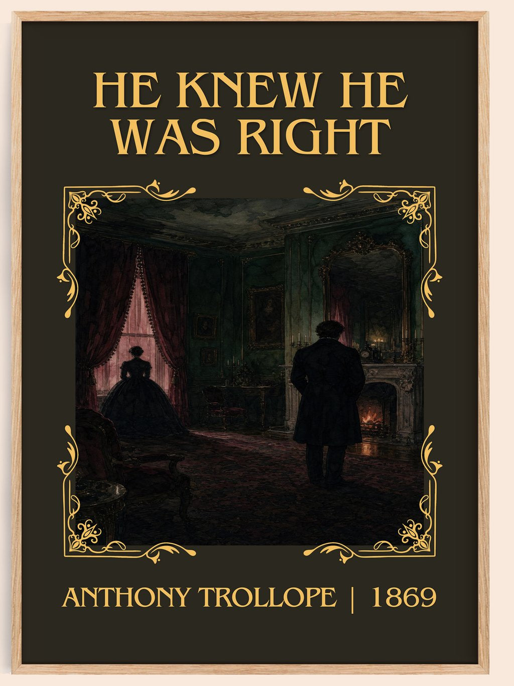 He Knew He Was Right Classic Book Art Print by Anthony Trollope – book poster