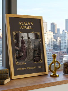 Ayala'S Angel Classic Book Art Print by Anthony Trollope – framed print on a city-view windowsill