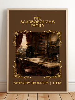 Mr. Scarborough'S Family Classic Book Art Print by Anthony Trollope – framed print leaning on a wooden floor