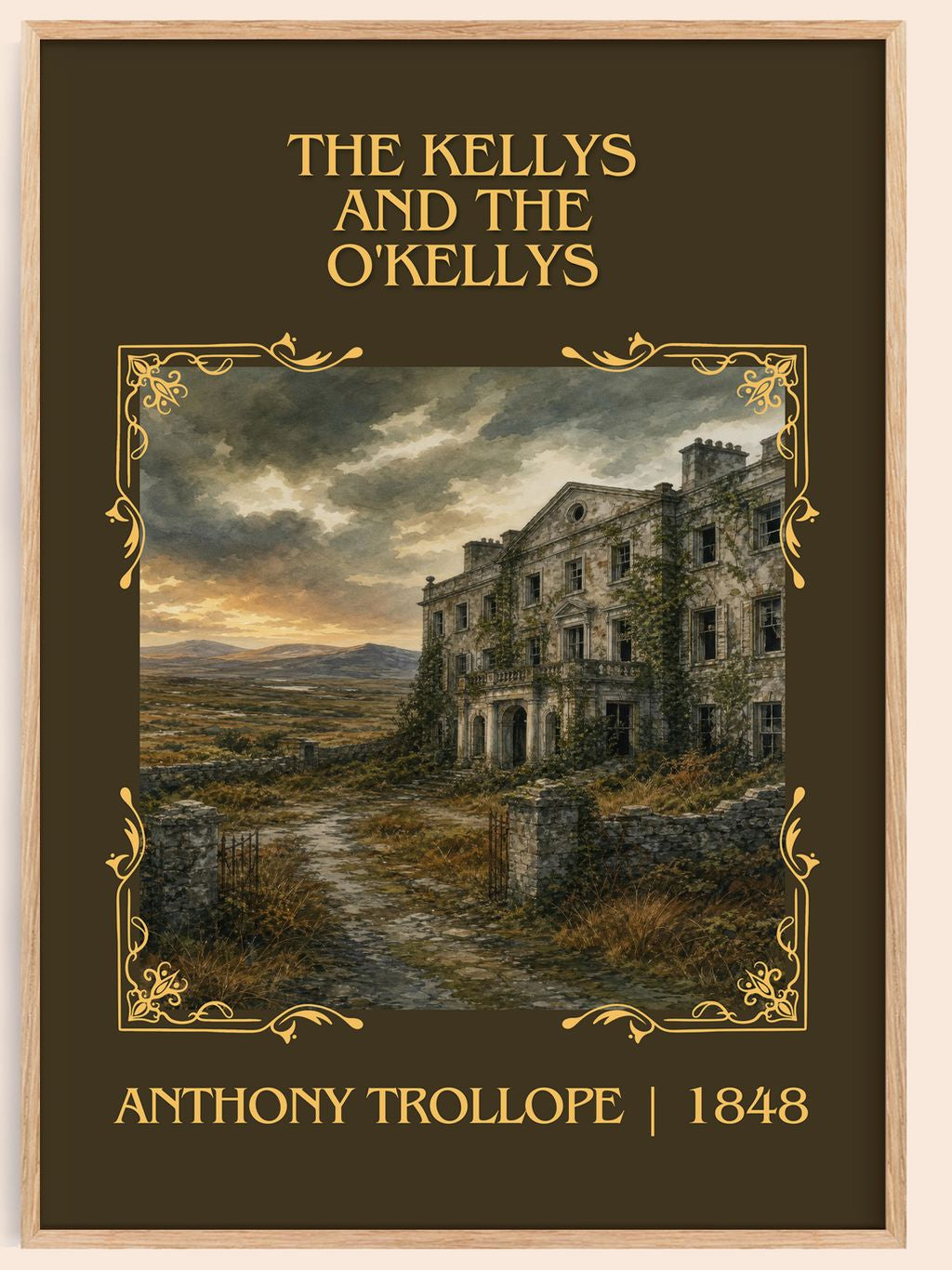 The Kellys And The O'Kellys Classic Book Art Print by Anthony Trollope – book poster