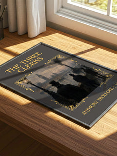 The Three Clerks Classic Book Art Print by Anthony Trollope – print on a sunlit desk