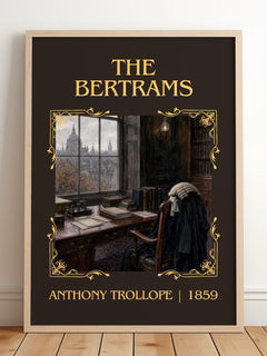 The Bertrams Classic Book Art Print by Anthony Trollope – framed print leaning on a wooden floor