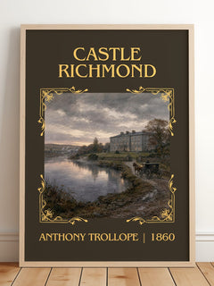 Castle Richmond Classic Book Art Print by Anthony Trollope – framed print leaning on a wooden floor