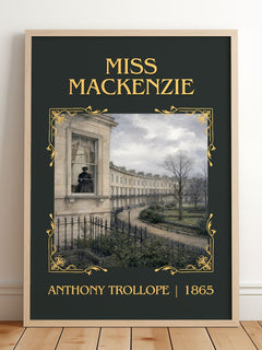 Miss Mackenzie Classic Book Art Print by Anthony Trollope – framed print leaning on a wooden floor