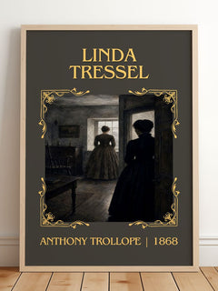 Linda Tressel Classic Book Art Print by Anthony Trollope – framed print leaning on a wooden floor