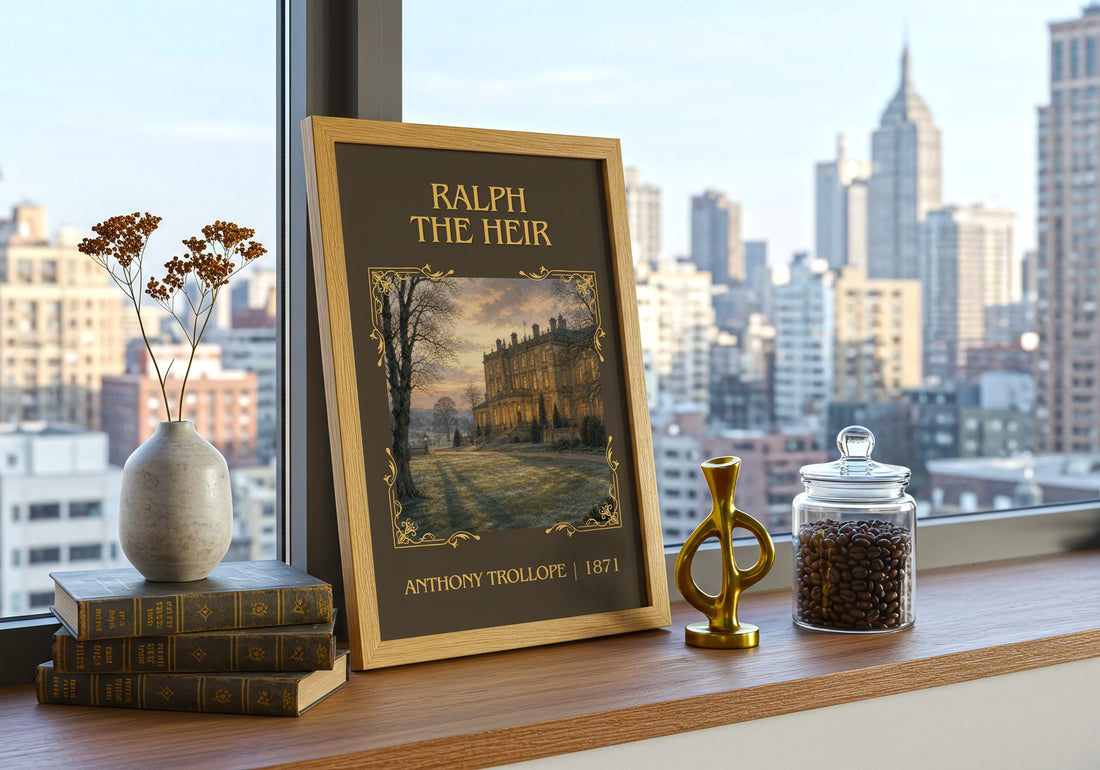 Ralph The Heir Classic Book Art Print by Anthony Trollope – framed print on a city-view windowsill