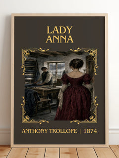 Lady Anna Classic Book Art Print by Anthony Trollope – framed print leaning on a wooden floor
