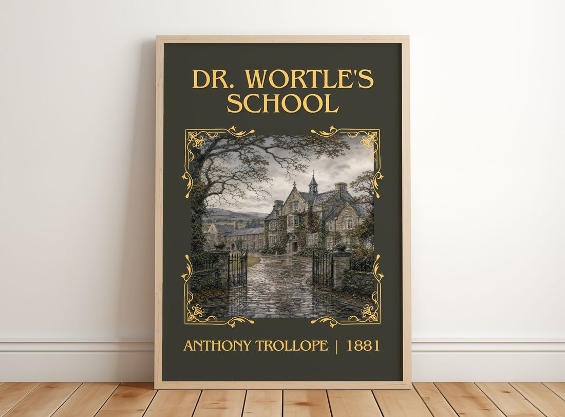 Dr. Wortle'S School Classic Book Art Print by Anthony Trollope – framed print leaning on a wooden floor