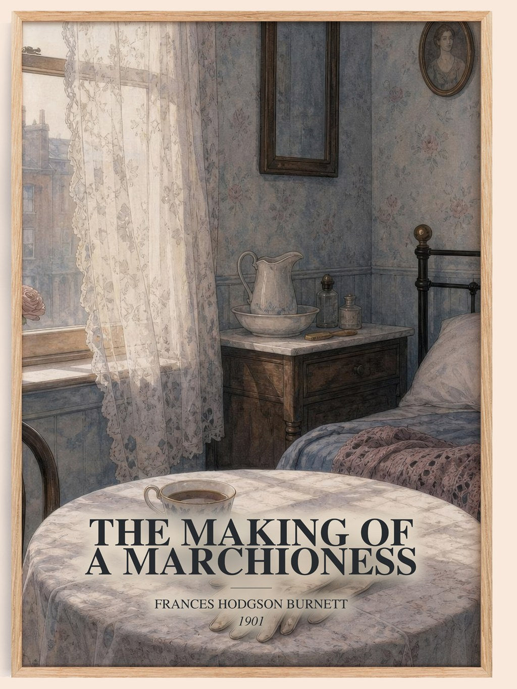 The Making Of A Marchioness watercolour book poster by Frances Hodgson Burnett – framed literary art print