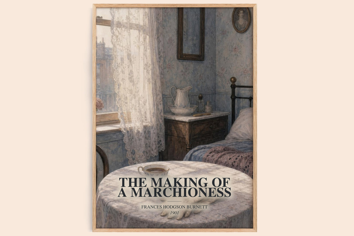 The Making Of A Marchioness watercolour book poster by Frances Hodgson Burnett – framed literary art print