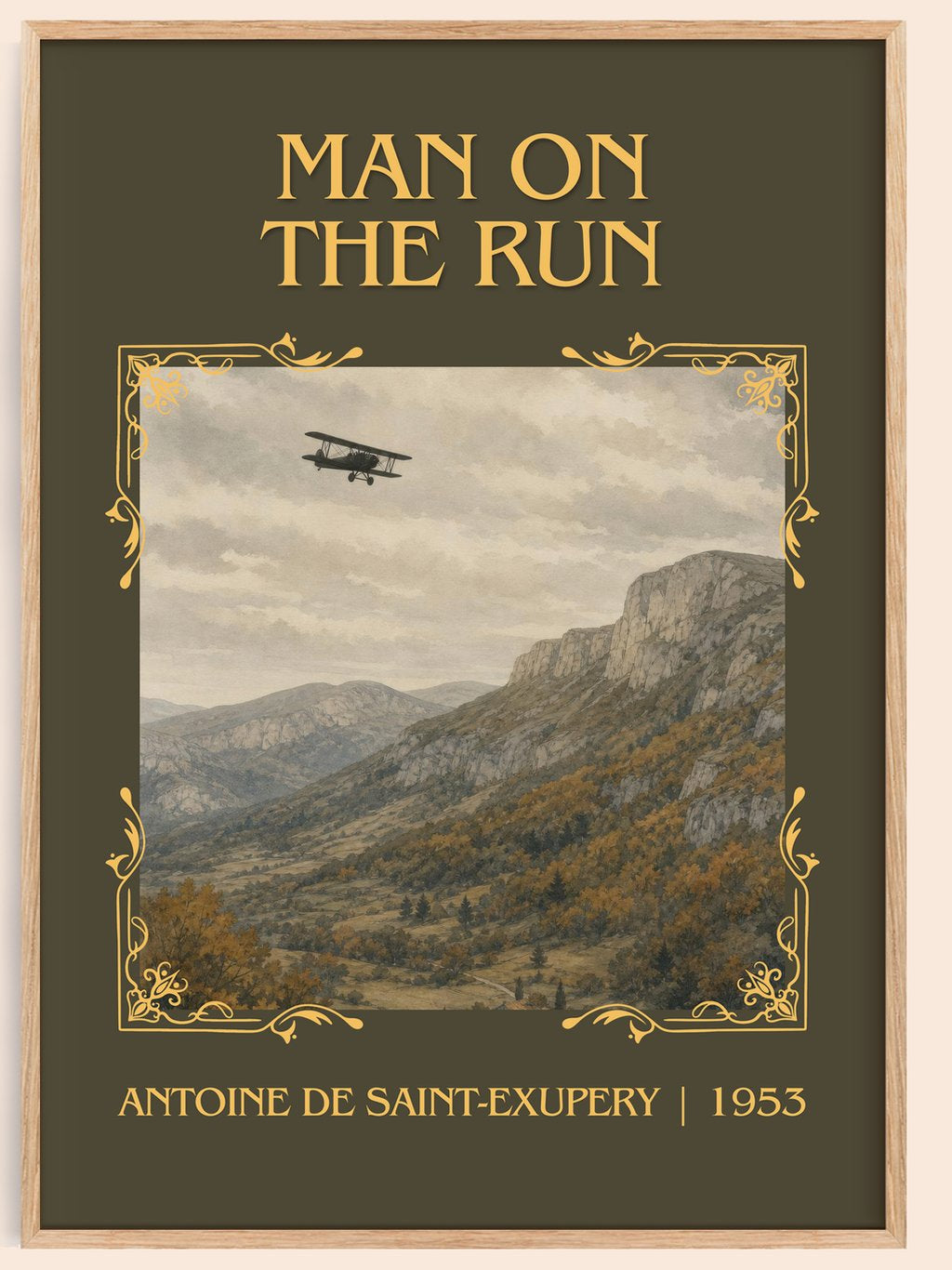 Man On The Run Classic Book Art Print by Antoine De Saint-Exupery – book poster