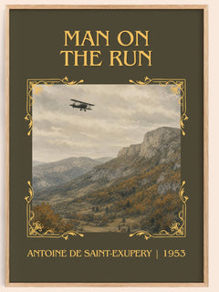 Man On The Run Classic Book Art Print by Antoine De Saint-Exupery – book poster