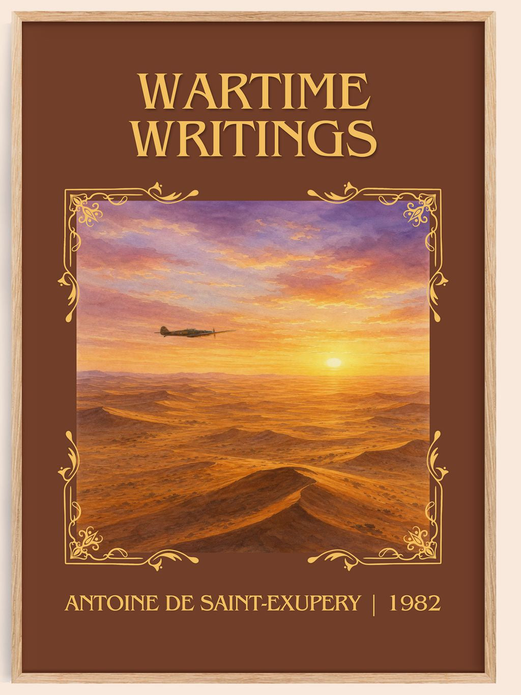 Wartime Writings Classic Book Art Print by Antoine De Saint-Exupery – book poster