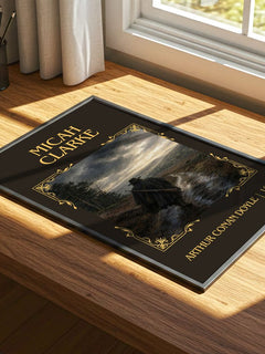 Micah Clarke Classic Book Art Print by Arthur Conan Doyle – print on a sunlit desk