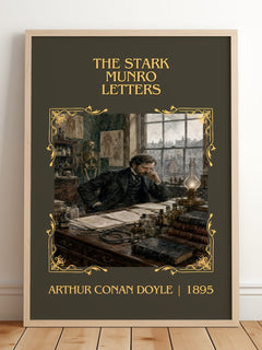 The Stark Munro Letters Classic Book Art Print by Arthur Conan Doyle – framed print leaning on a wooden floor