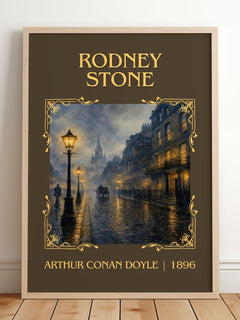Rodney Stone Classic Book Art Print by Arthur Conan Doyle – framed print leaning on a wooden floor