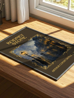 Rodney Stone Classic Book Art Print by Arthur Conan Doyle – print on a sunlit desk