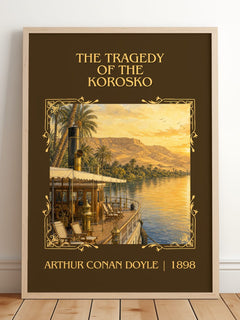 Tragedy Of The Korosko Classic Book Art Print by Arthur Conan Doyle – framed print leaning on a wooden floor