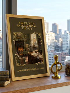 Duet, With An Occasional Chorus Classic Book Art Print by A. Doyle – framed print on a city-view windowsill