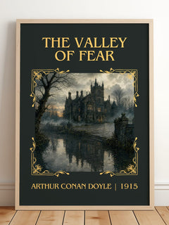 The Valley Of Fear classic book art print in frame leaning in hallway – mystery wall art