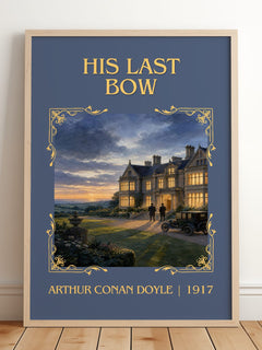 His Last Bow classic book art print in frame leaning in hallway – mystery wall art