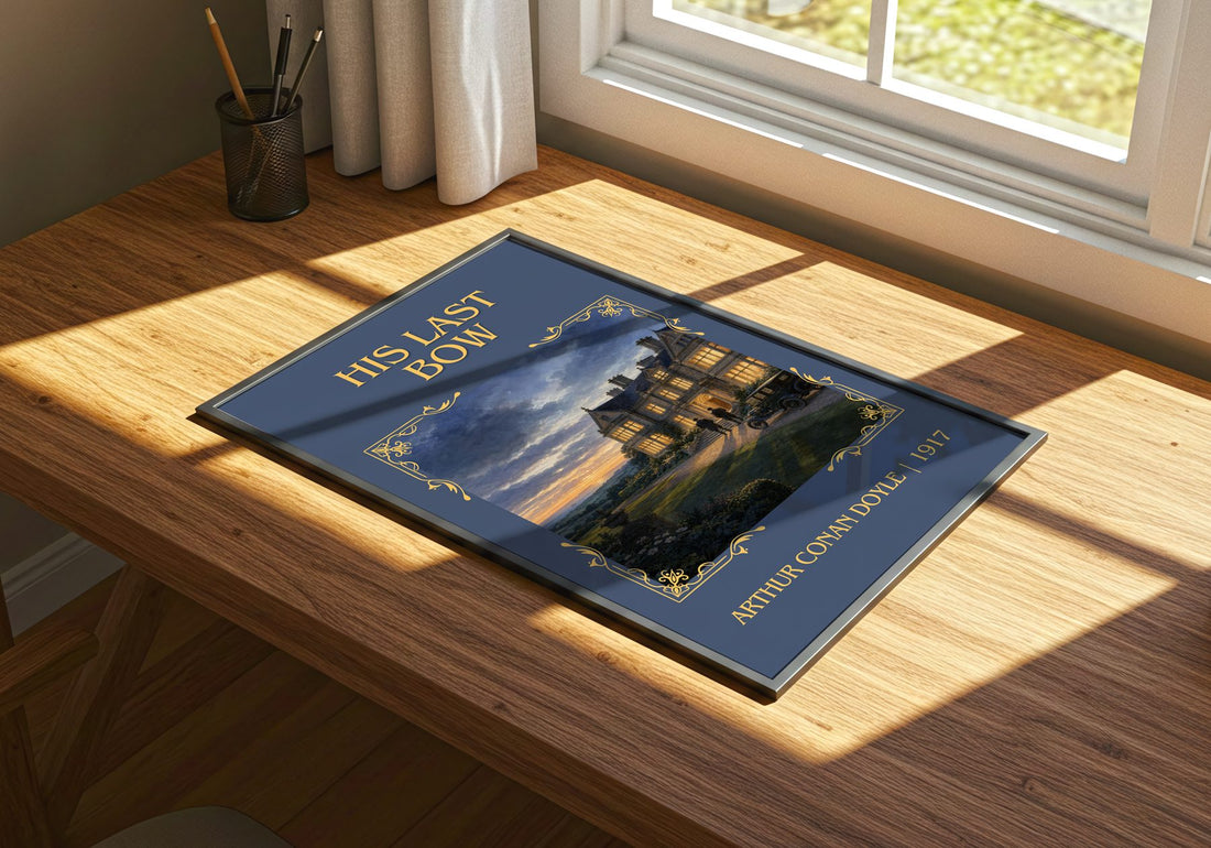 His Last Bow classic book art print framed by window – literary home decor