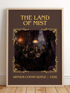 The Land Of Mist Classic Book Art Print by Arthur Conan Doyle – framed print leaning on a wooden floor
