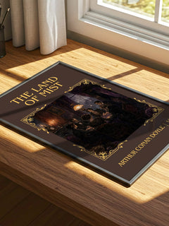 The Land Of Mist Classic Book Art Print by Arthur Conan Doyle – print on a sunlit desk