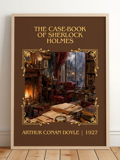 The Case-Book Of Sherlock Holmes classic book art print in frame leaning in hallway – mystery wall art
