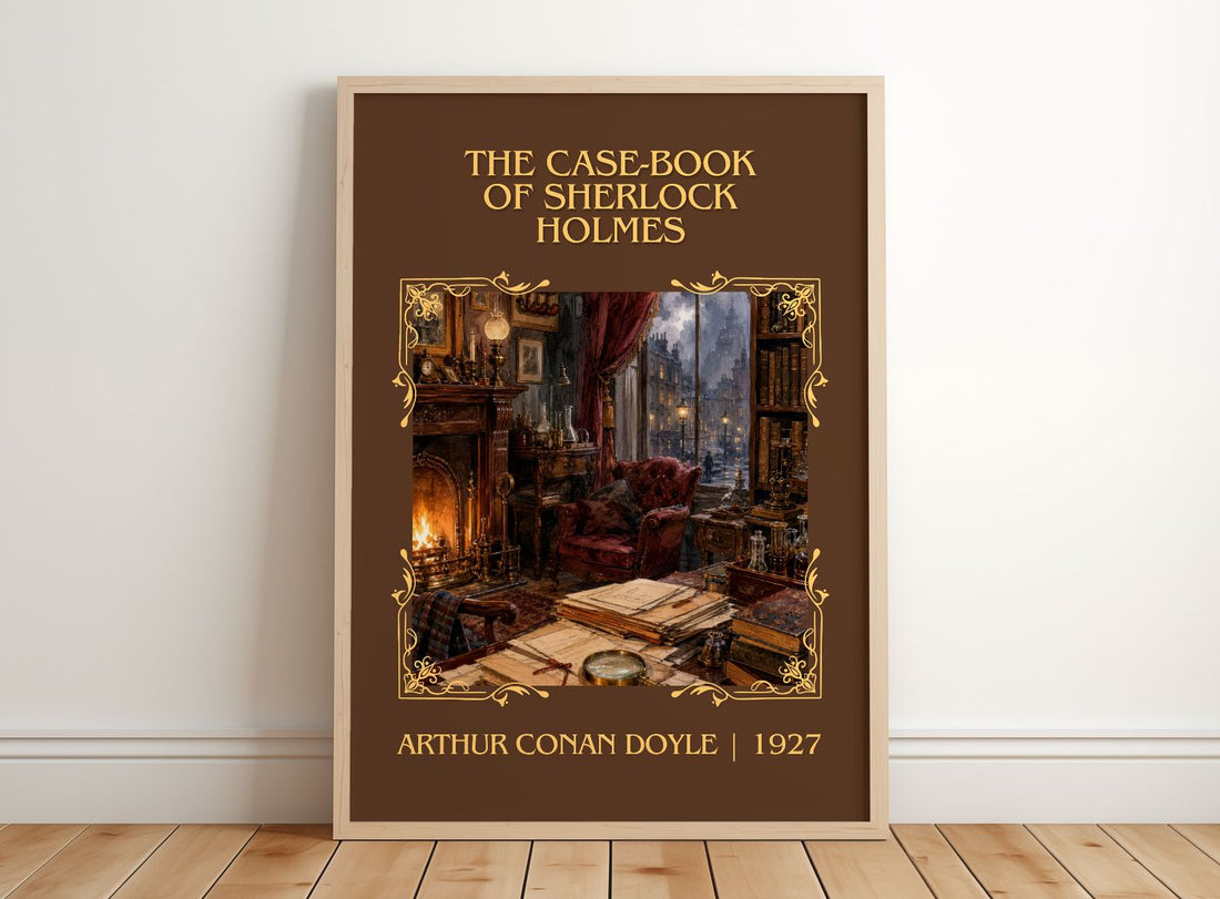 The Case-Book Of Sherlock Holmes classic book art print in frame leaning in hallway – mystery wall art