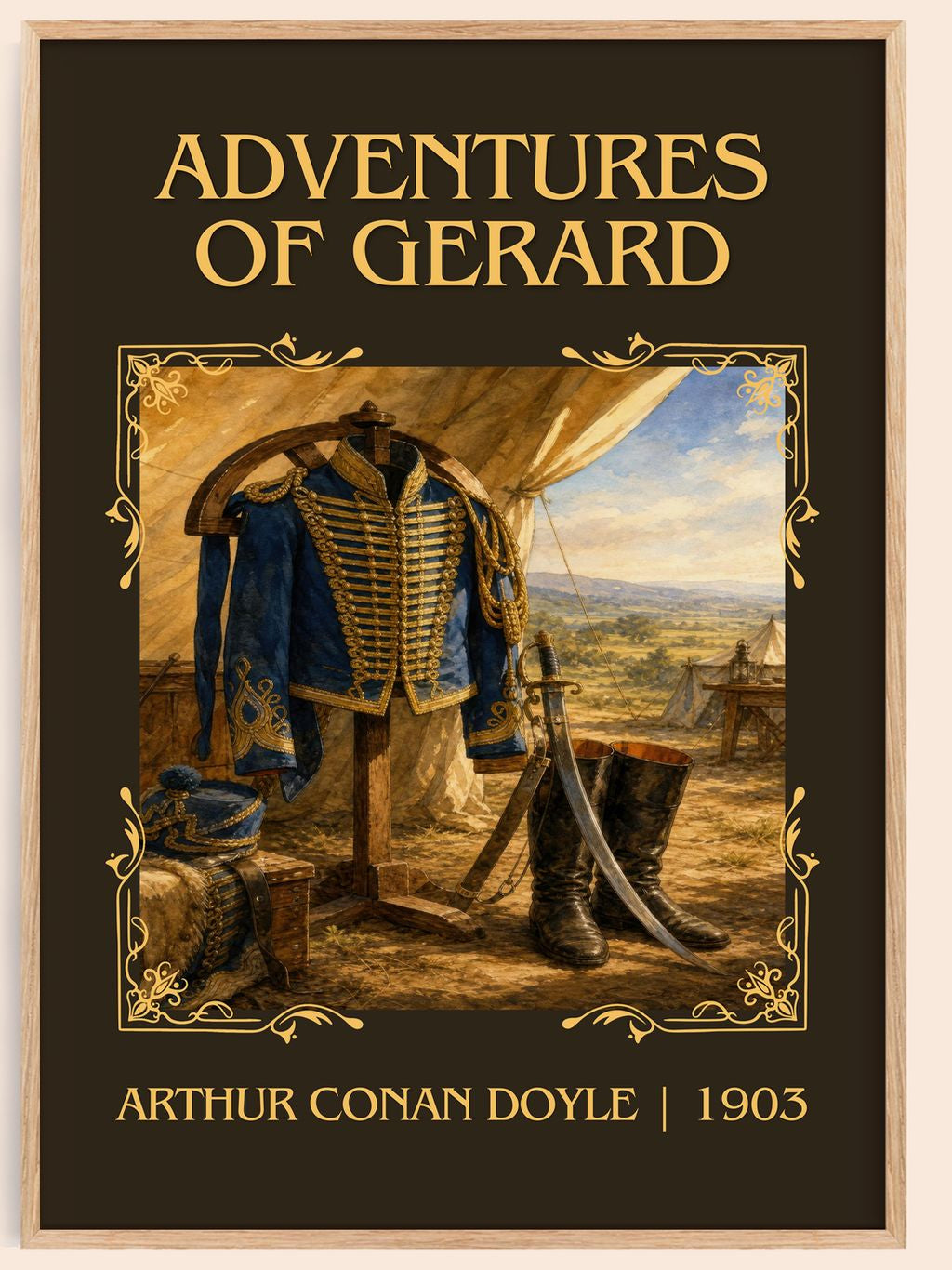 Adventures Of Gerard Classic Book Art Print by Arthur Conan Doyle – book poster