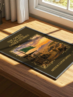 Green Flag And Other Stories Classic Book Art Print by A. Doyle – print on a sunlit desk