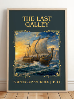 The Last Galley Classic Book Art Print by Arthur Conan Doyle – framed print leaning on a wooden floor